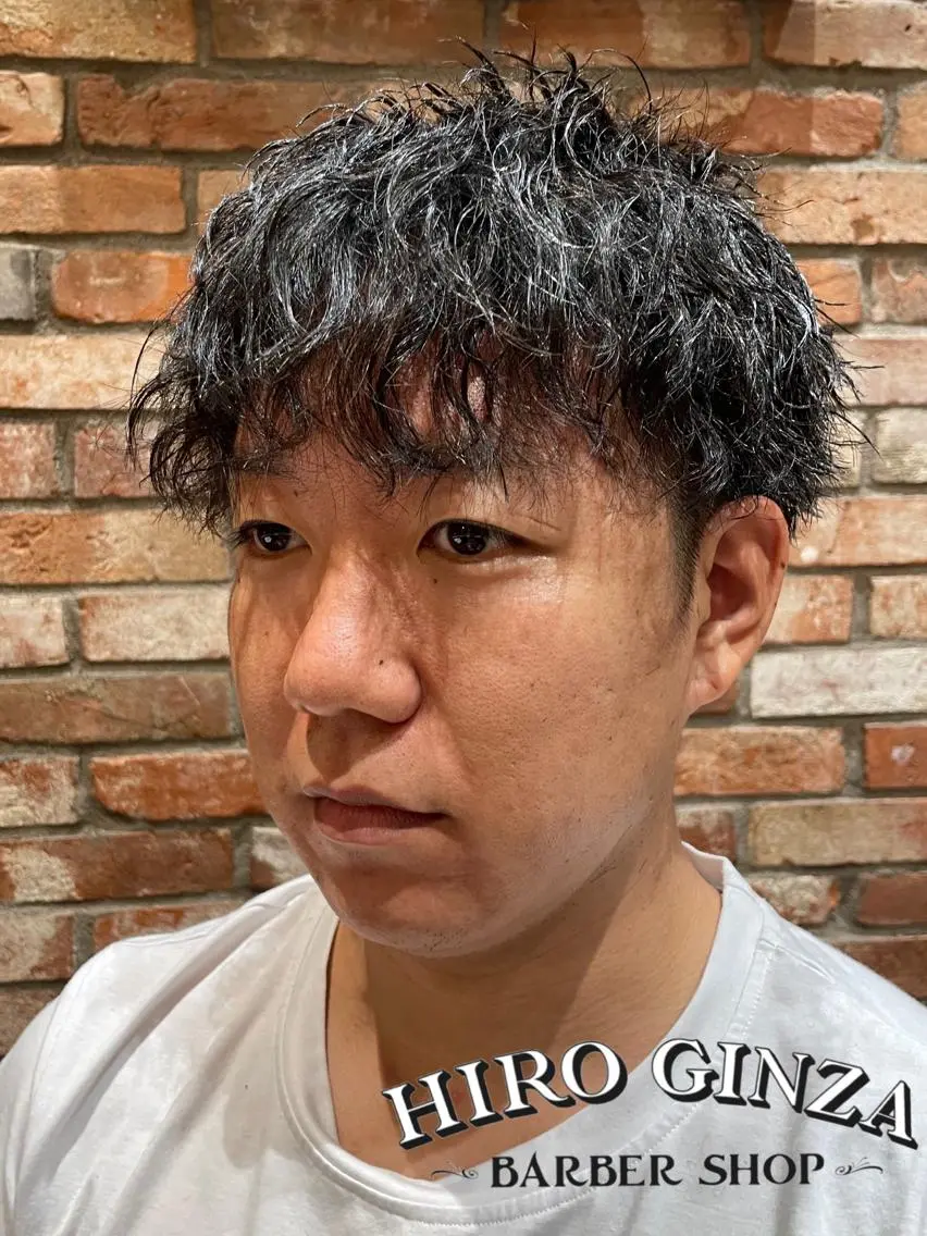 ミディアム ミディアムパーマ ヒロ銀座 石川 昂のヘアスタイル