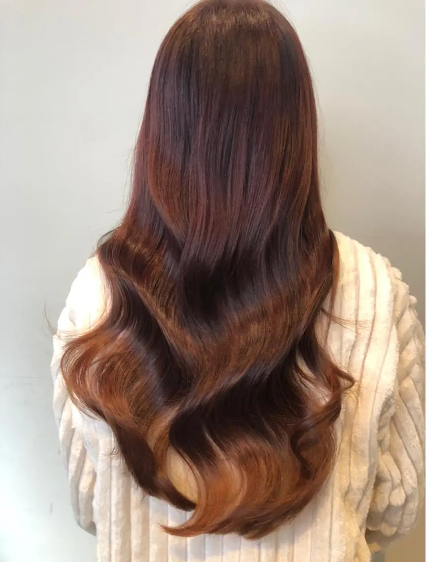 ロング カラー ヘアアレンジ マツエク・マツパ 韓国風マツエク 韓国風ヘア ロング 極楽気分orおめめ ﾊﾟｯﾁﾘ都立大学駅のマツエク・マツパデザイン