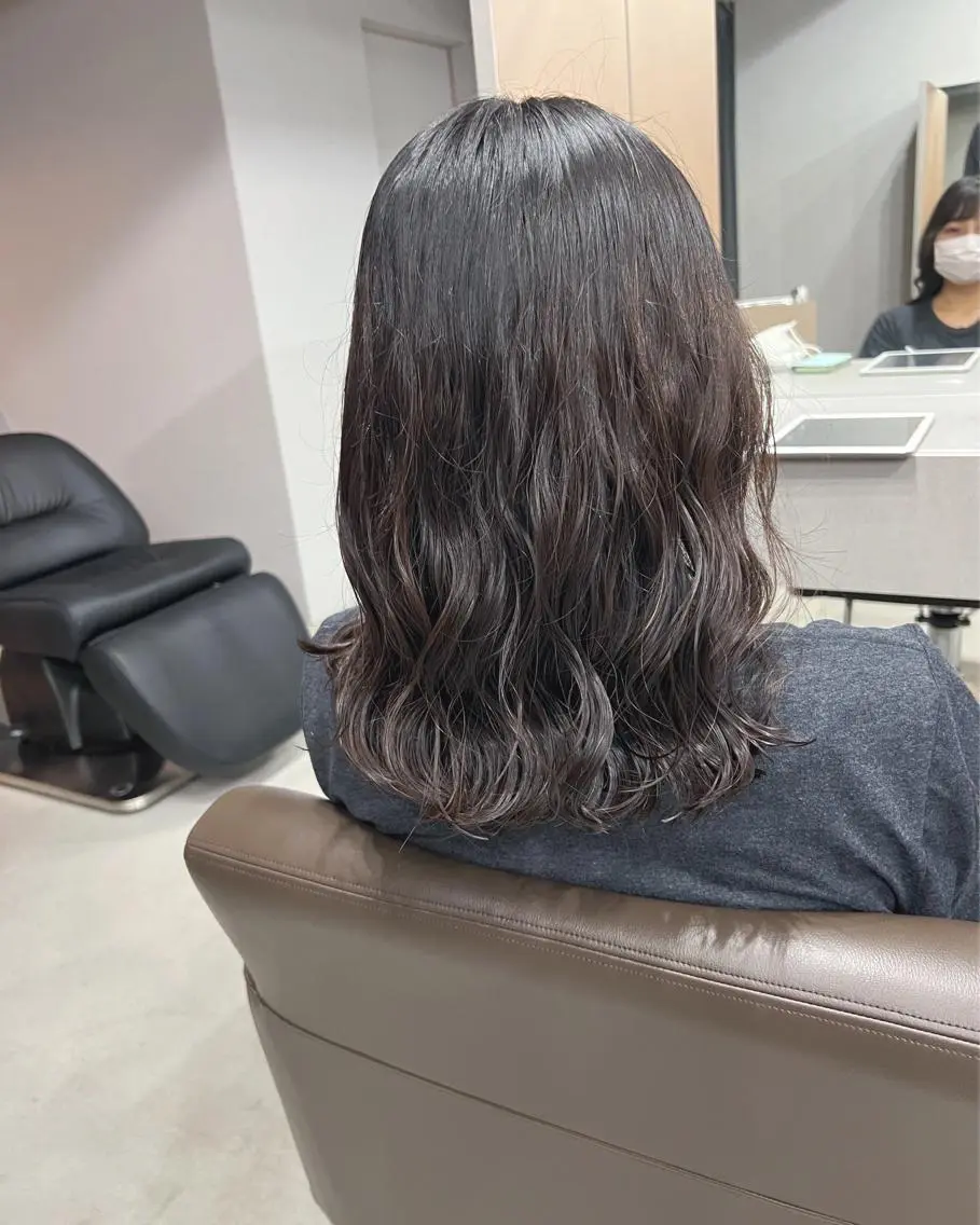 ミディアム パーマ カット パーマ トリートメント ボブパーマコテ巻き風 パーマNo1深江秀平のヘアスタイル