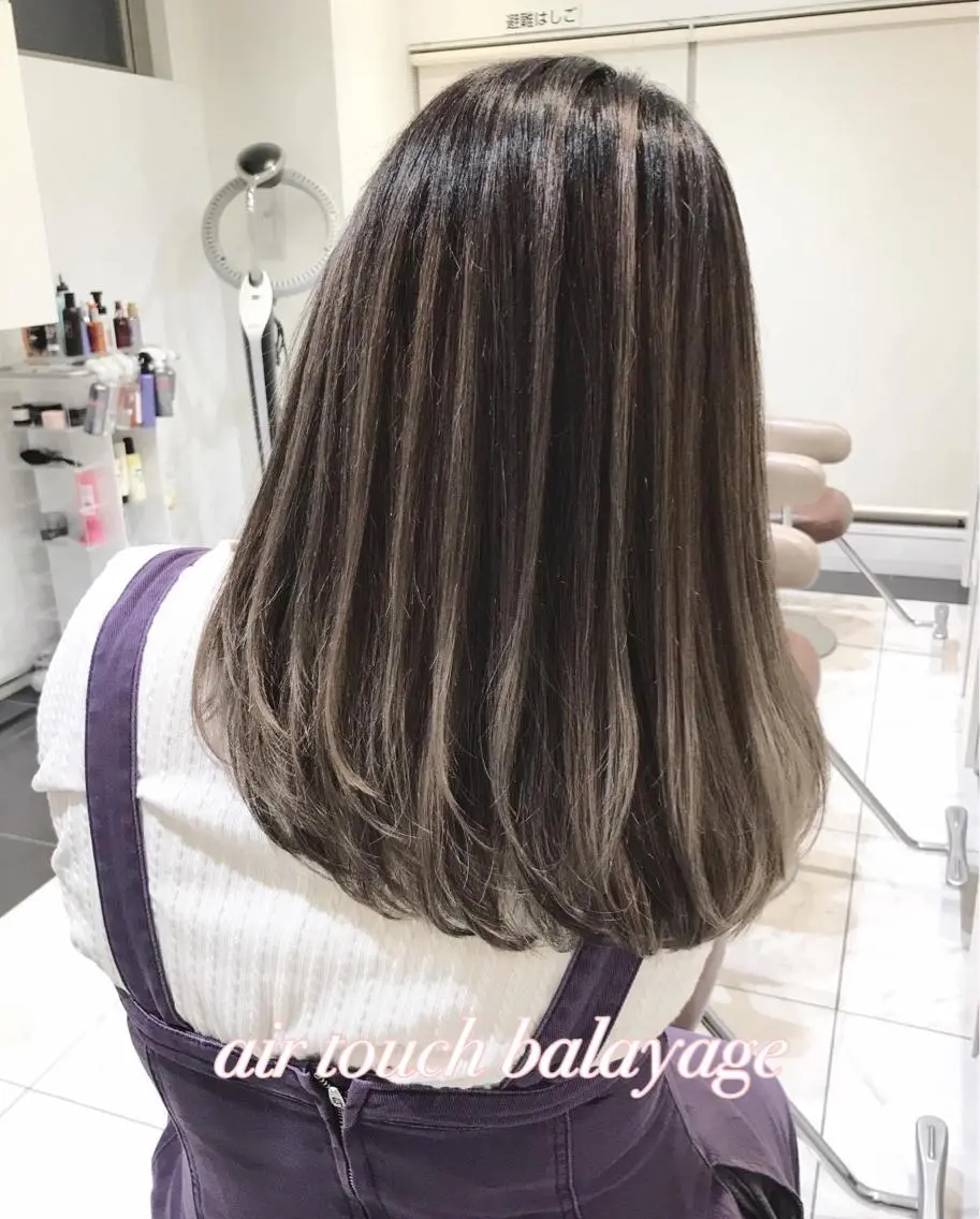 ミディアム カラー バレイヤージュ レイヤーカット カット ヘアカラー トリートメント 山崎俊輔/髪質改善 /バレイヤージュのヘアスタイル