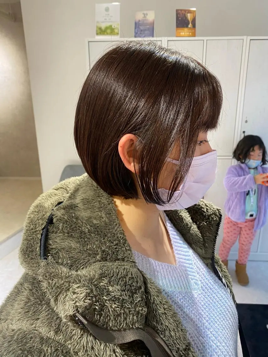 ショート カラー ショートボブ グレージュ ボブ ショートヘア カット ヘアカラー 縮毛矯正とレイヤー カット/杉村凜汰郎のヘアスタイル