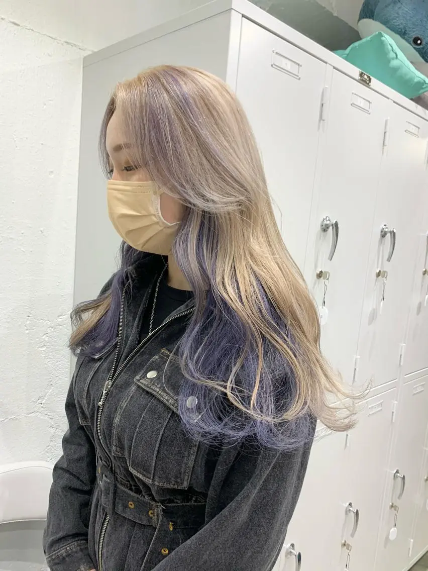 ロング カラー ヘアアレンジ ヘアカラー トリートメント ヘアセット 憧れの艶ハイトーンへ 🌙サイダサキのヘアスタイル