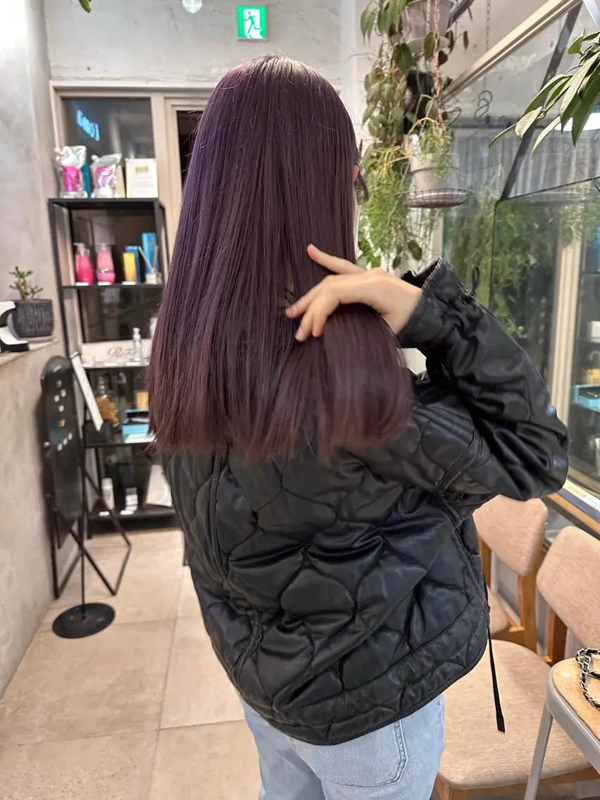 セミロング カラー ヘアカラー トリートメント REINA☁️透明感 カラー/ぷつっと♡のヘアスタイル