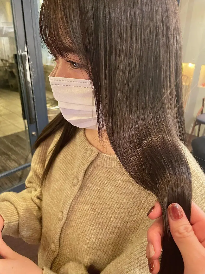 ロング カラー ヘアアレンジ トリートメント ヘアカラー トリートメント 抜け感ボブ×パーマ |kazaneのヘアスタイル