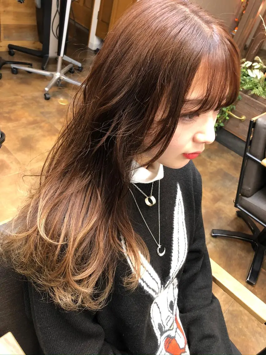ロング カラー コレットヘアー 田中アヤノのヘアスタイル