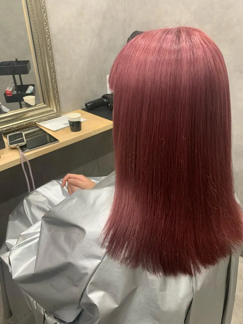 セミロング カラー ピンクカラー ヘアカラー ゆきな 5月から復帰のヘアスタイル