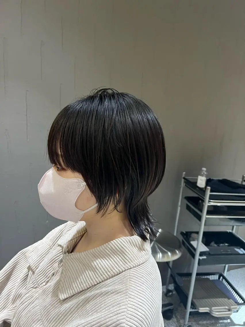 ショート ショートヘア ウルフカット カット トリートメント ハッシュ・ウルフ🐺 小顔レイヤー松山直史のヘアスタイル
