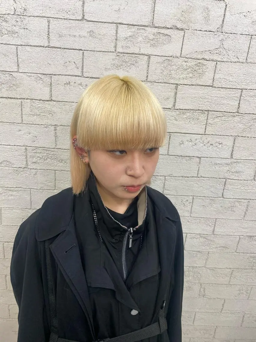 ミディアム ヘアカラー グレージュ達人/赤み 消し/ブリーチ/岩崎のヘアスタイル