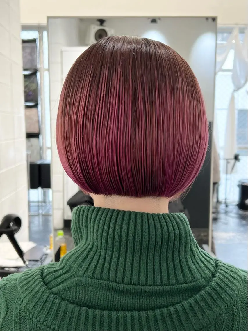 ショート カラー ヘアアレンジ ピンクカラー カット ヘアカラー トリートメント HARU//原宿🤍 リピート率NO.1のヘアスタイル
