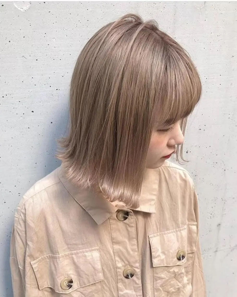 ミディアム カラー ブリーチ 髪質改善ストレート sotaのヘアスタイル