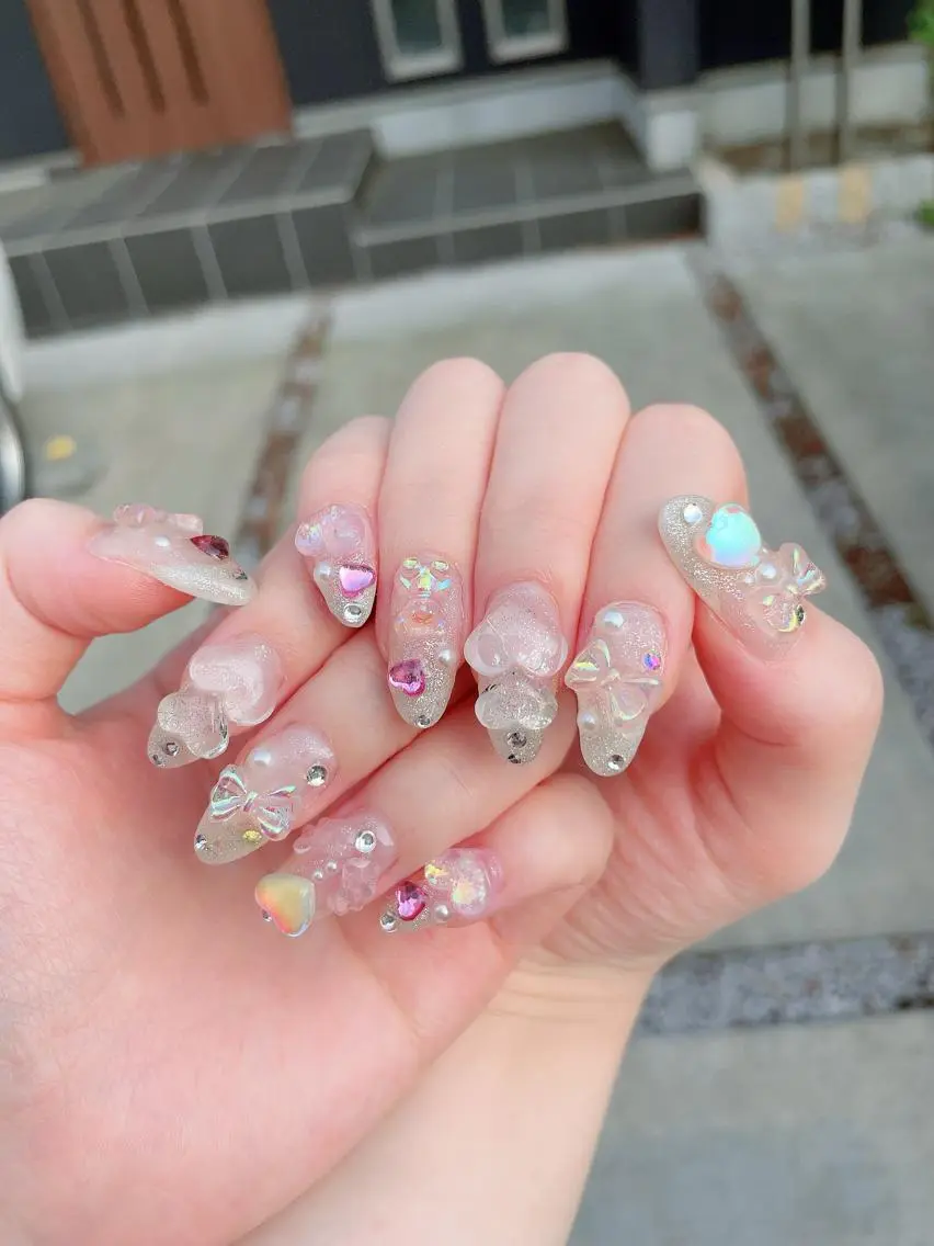 ネイル オーロラネイル クリアネイル ハンドネイル * haruのネイルデザイン