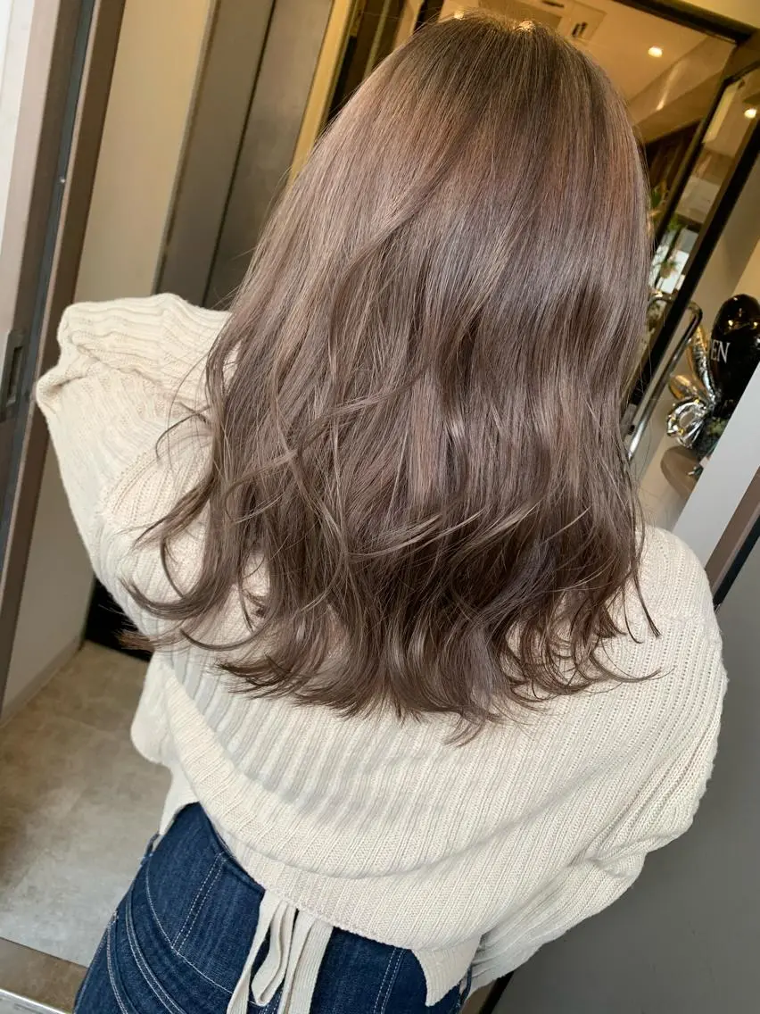 ミディアム カラー ヘアカラー トリートメント 髪質改善will hairdesignのヘアスタイル