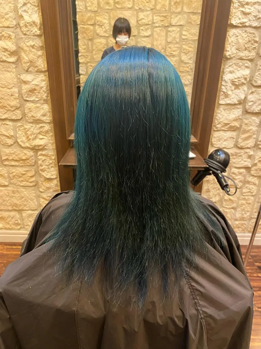 カラー ブルーカラー ブリーチカラー⸜♡⸝ クルミ🐍のヘアスタイル