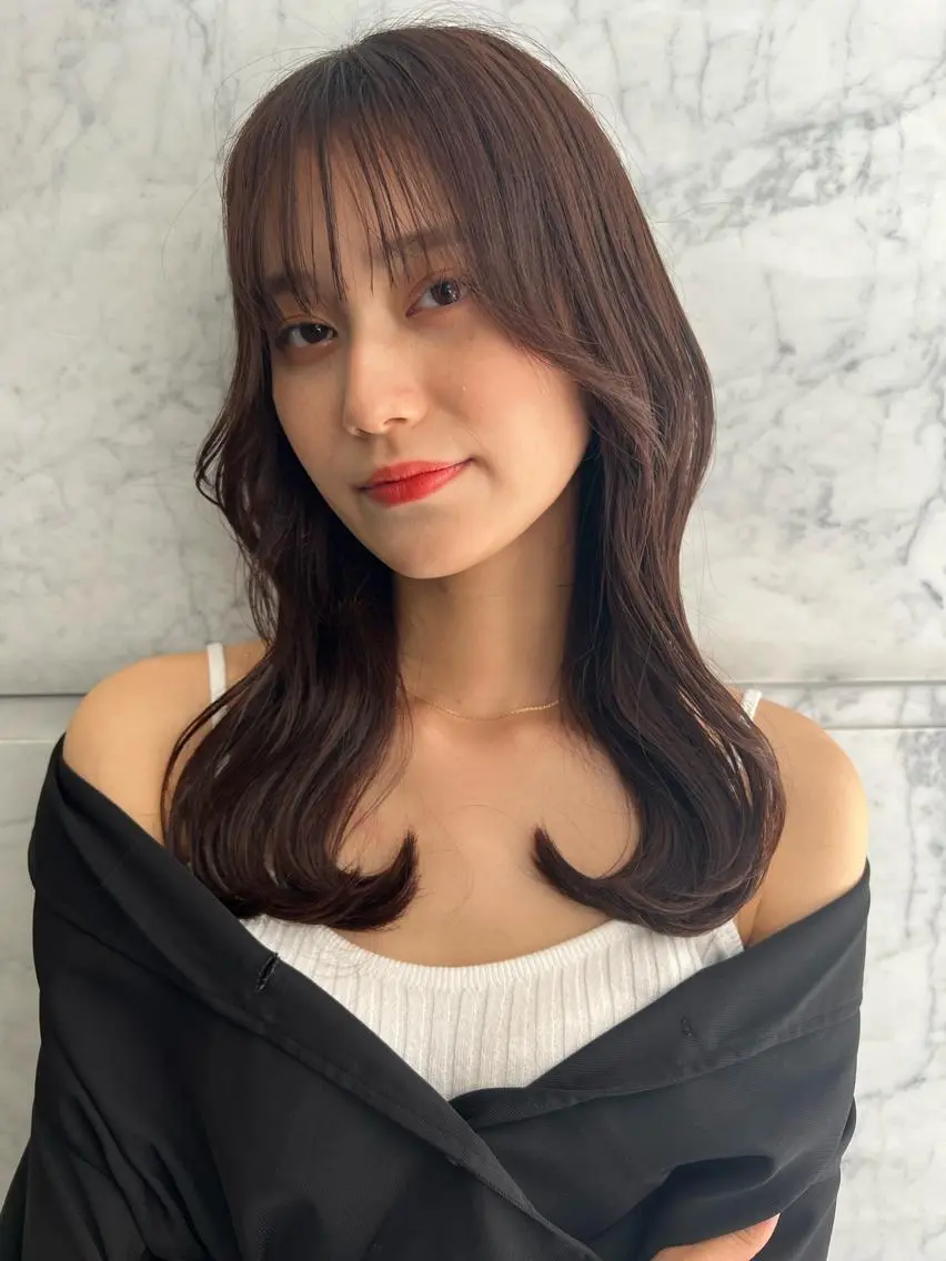 ロング カラー インナーカラー 顔周りカット 韓国風ヘア レイヤーカット カット ヘアカラー トリートメント 🍀小川大輔🍀 ボブ/ブリーチ🥇のヘアスタイル