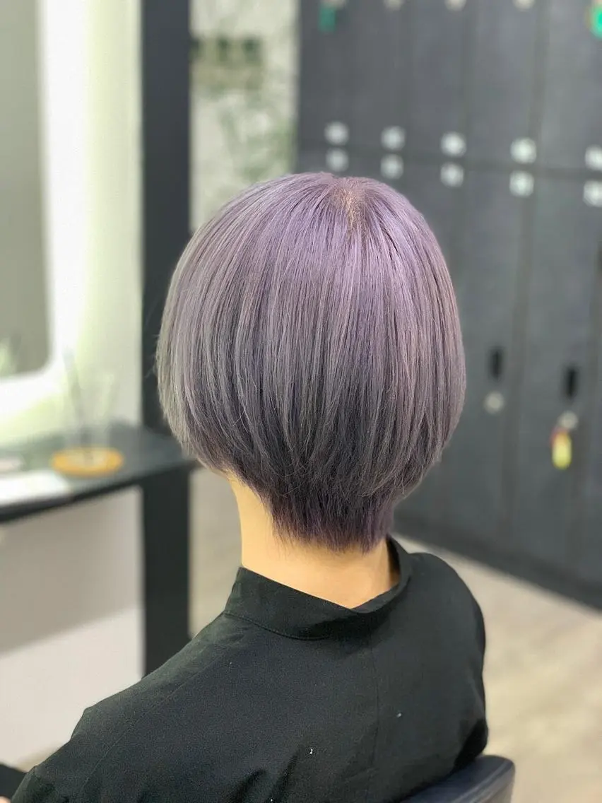 ショート カラー ラベンダーカラー ヘアカラー トリートメント RAIA💎ケア ブリーチ&パーマ💎のヘアスタイル