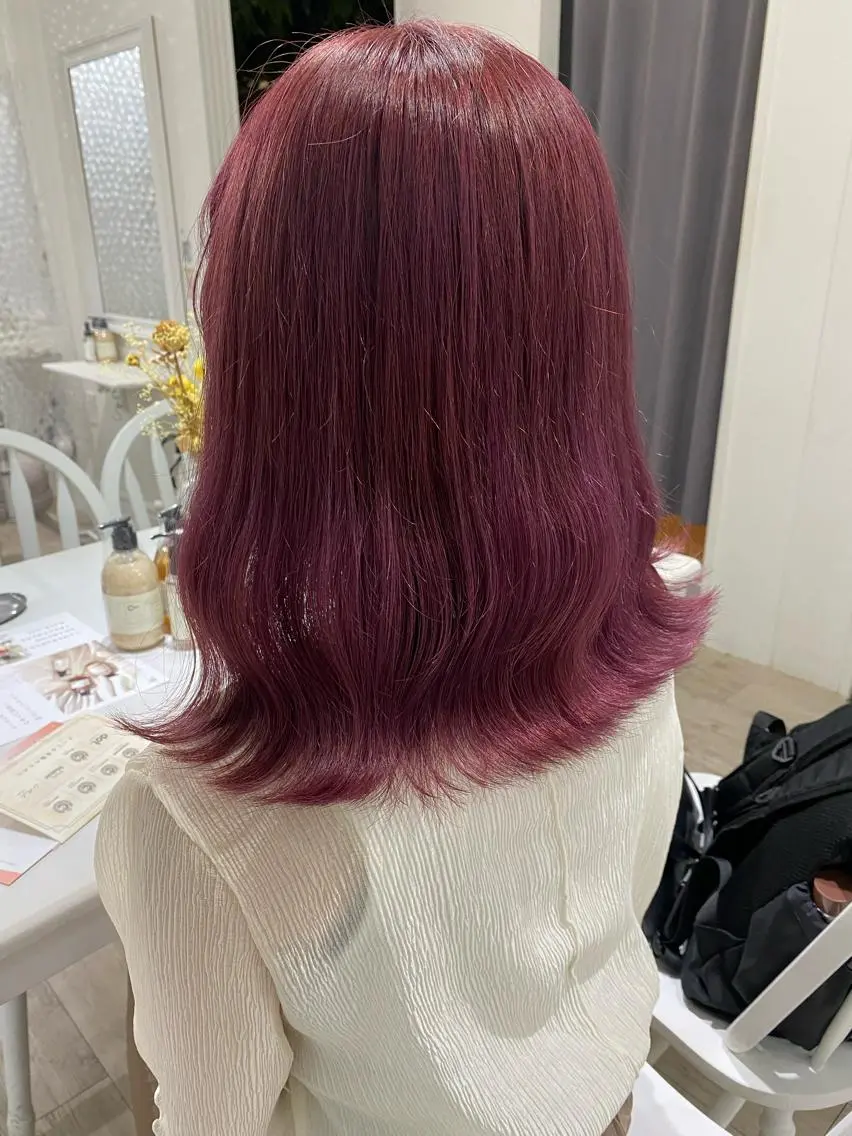 カラー ベージュカラー ブリーチ ラベンダーカラー ピンクカラー ピンクベージュ 暖色カラー✨️ 門内 梨真のヘアスタイル