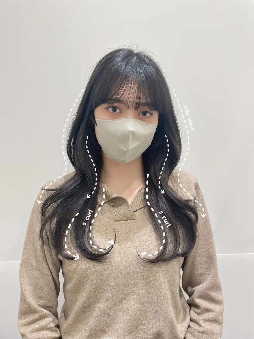 ロング ハイレイヤー 韓国風ヘア レイヤーカット カット ヘアカラー トリートメント ❤︎︎韓国ヘア❤︎︎ 𝑺𝒉𝒊𝒉𝒐のヘアスタイル