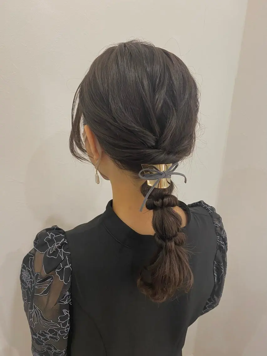 セミロング ヘアアレンジ ヘアセット Mikazuki オーナーTeradaのマツエク・マツパデザイン