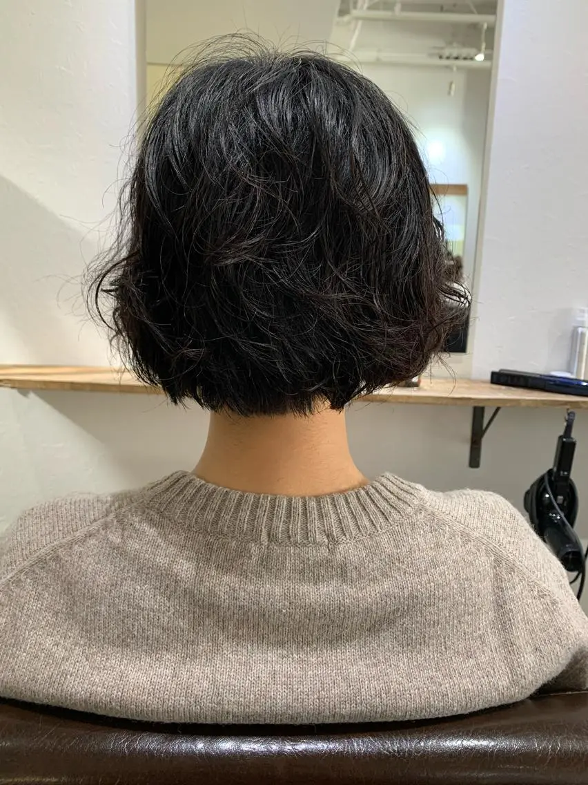 ショート パーマ カット パーマ トリートメント パーマ/透明感カラー /ボブ/吉田一生のヘアスタイル