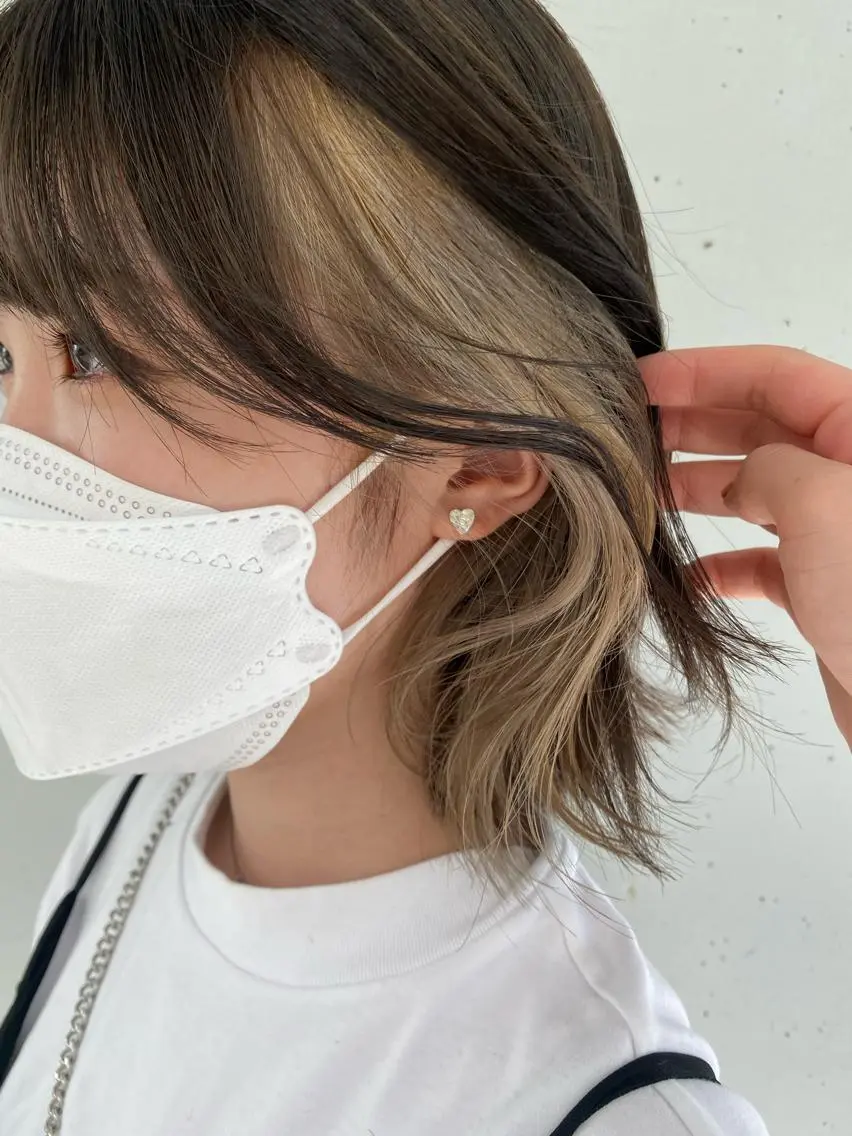 ミディアム カラー インナーカラー お任せヘア☘️☘️ 及川渚のヘアスタイル