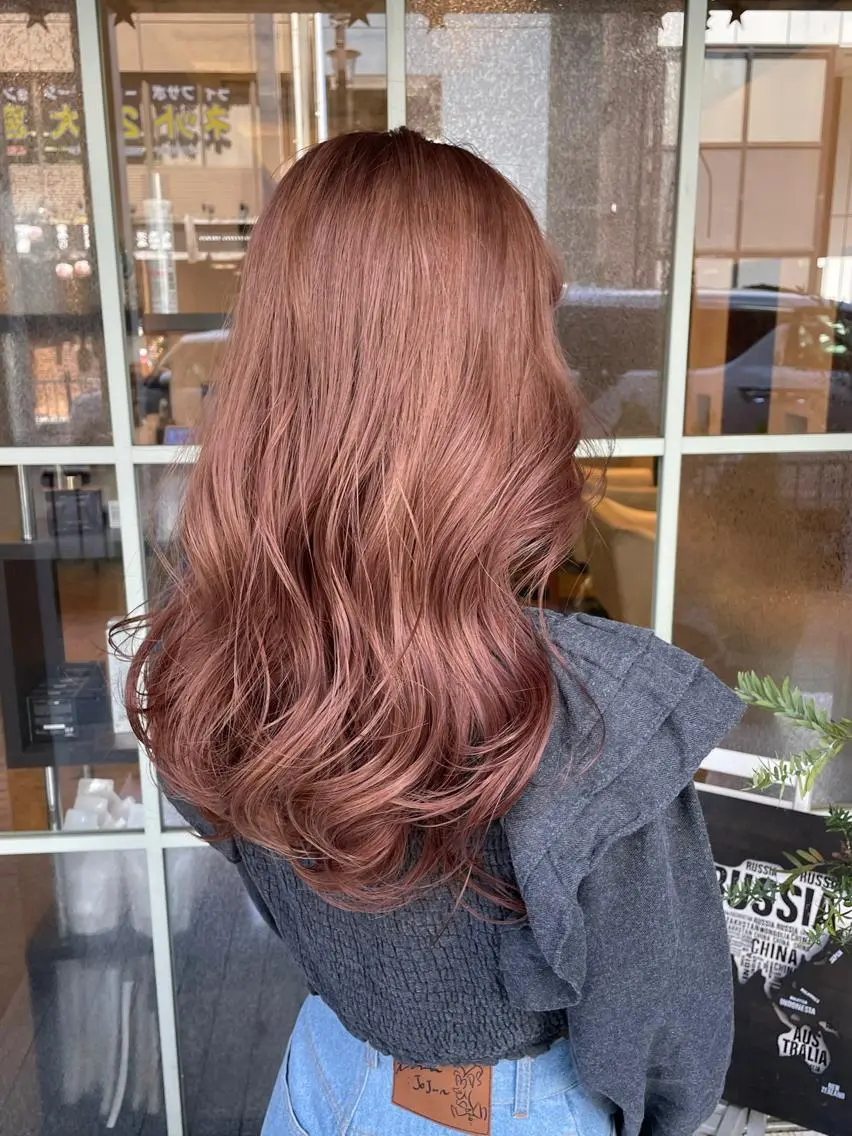 セミロング カラー カット ヘアカラー トリートメント 【完全個室】髪質改善 暖色カラー/山崎唯奈のヘアスタイル