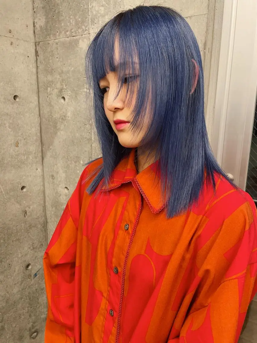 ミディアム カラー ブルーカラー カット ヘアカラー トリートメント ヘアセット センスをお届けします 大谷将生infpのヘアスタイル