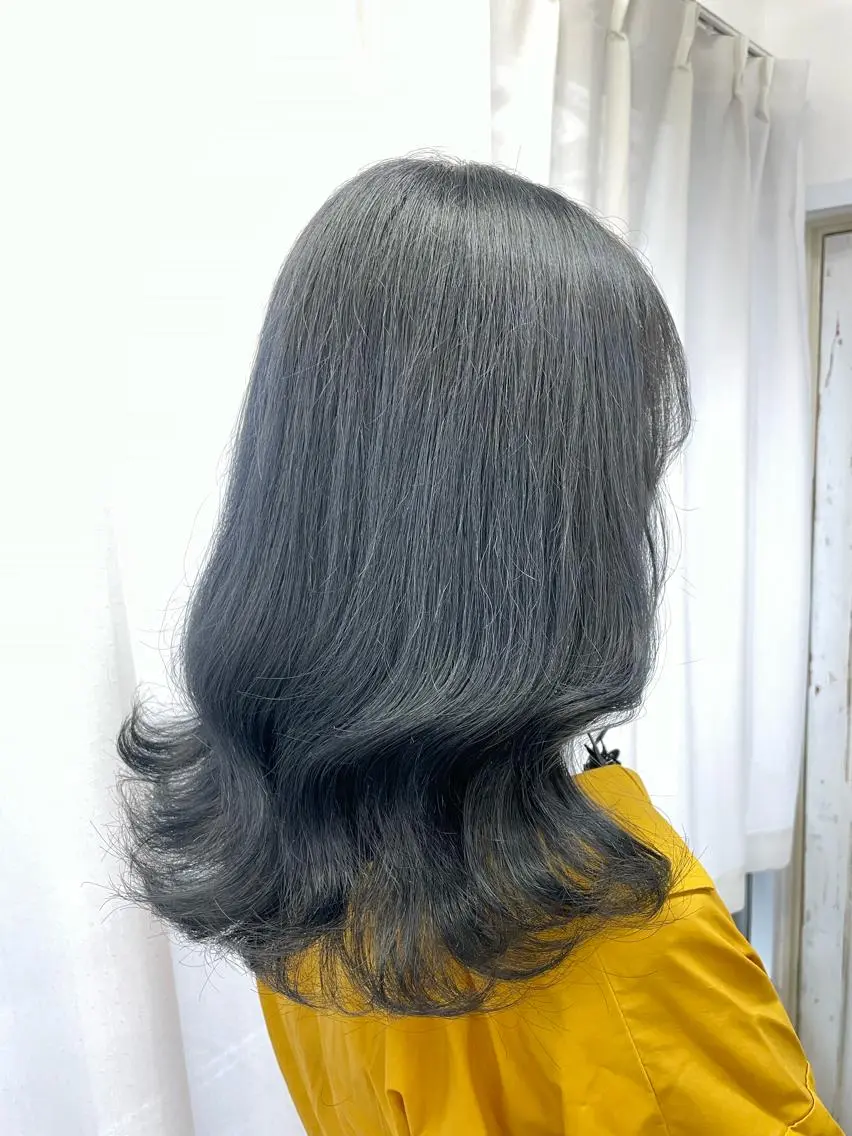セミロング カラー ヘアカラー トリートメント ヘアセット 韓国ヘア🤍髪質改善 🇰🇷AKANEのヘアスタイル