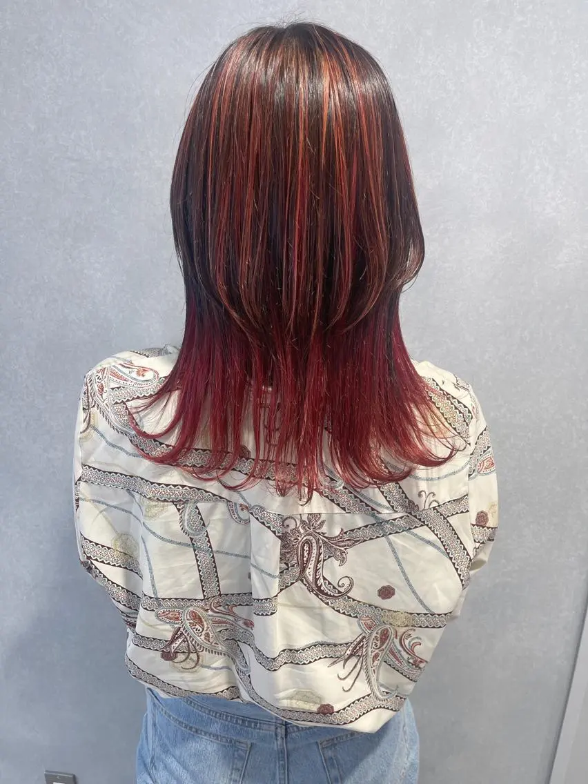 ロング カラー ハイライトカラー ハイライト ヘアカラー 唐澤 千尋のヘアスタイル
