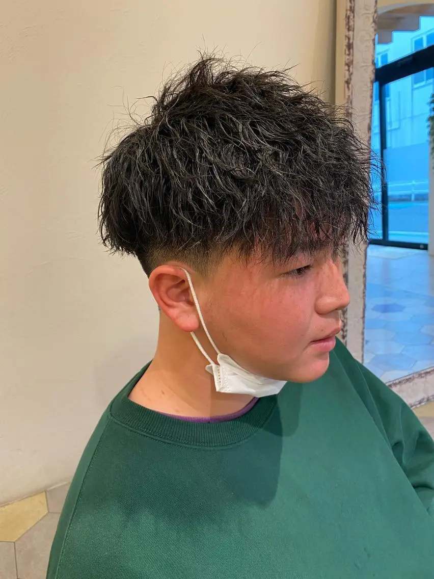 ショート パーマ メンズ カット パーマ 菊池大一 溝の口パーマのヘアスタイル