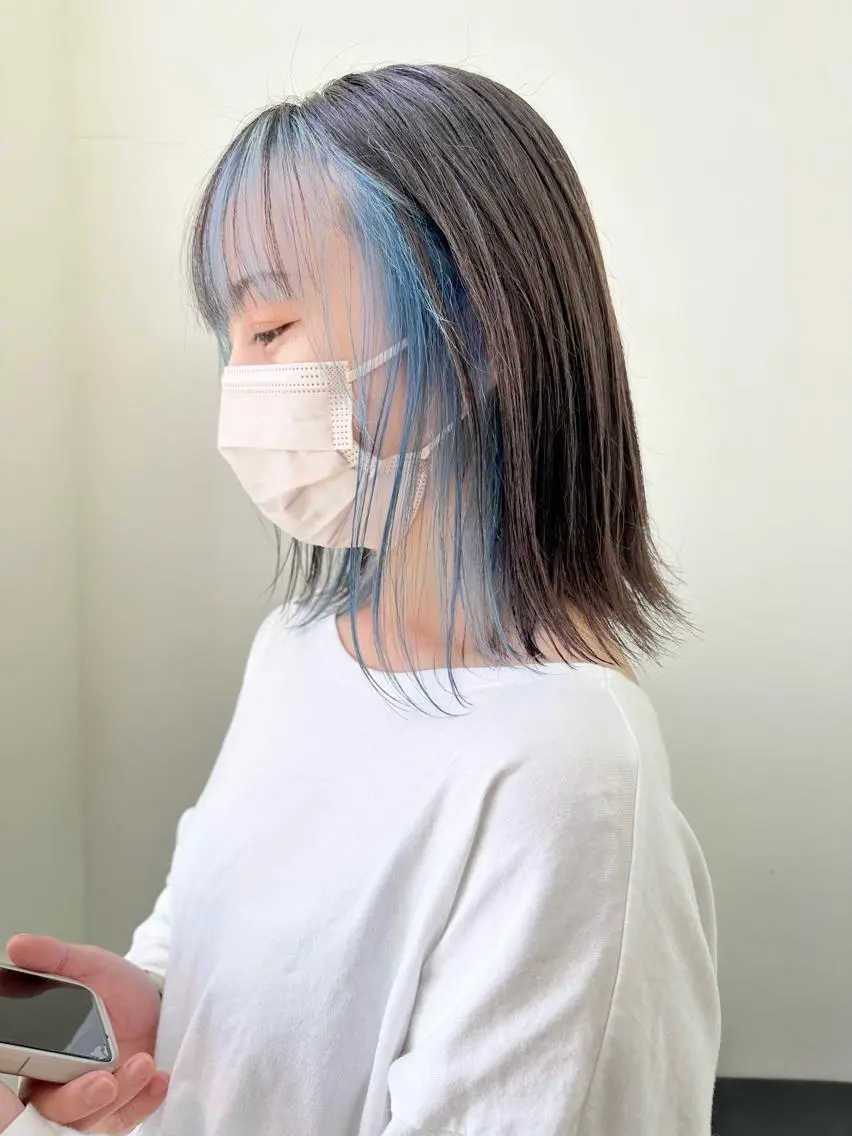 ミディアム カラー カット ヘアカラー トリートメント ダメージレスブリーチ HIROSHIのヘアスタイル