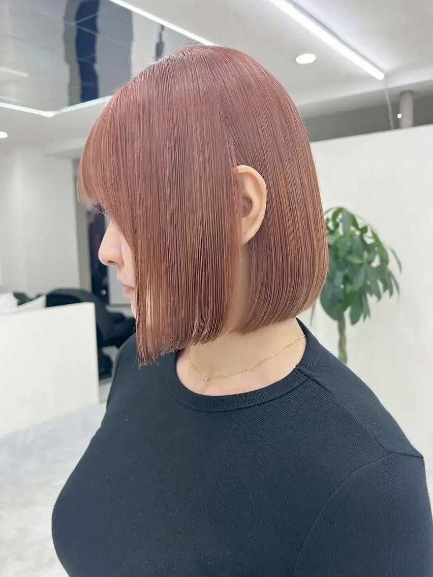 ミディアム カラー アディクシーカラー アッシュ バレイヤージュ ベージュカラー ブルーカラー ヘアカラー 髪質改善ストレート髪 質改善カラー特化中崎のヘアスタイル