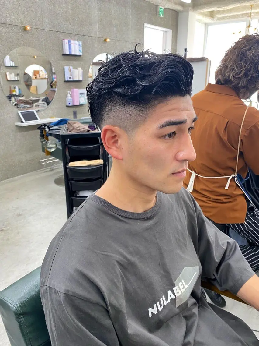 パーマ メンズ カット パーマ 八谷 将平のヘアスタイル