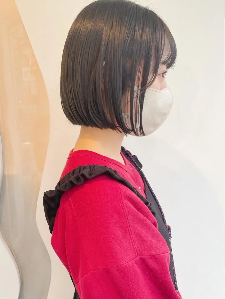 ショート 切りっぱなしボブ アッシュ アッシュブラウン ボブ カット ヘアカラー 【ボブ/個室サロン】 癒し空間mimuraのヘアスタイル