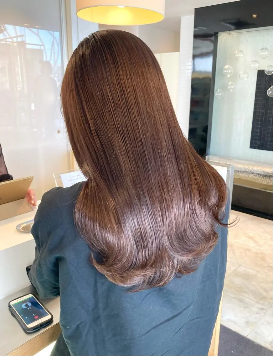 セミロング カット ヘアカラー トリートメント 村本 千優のヘアスタイル