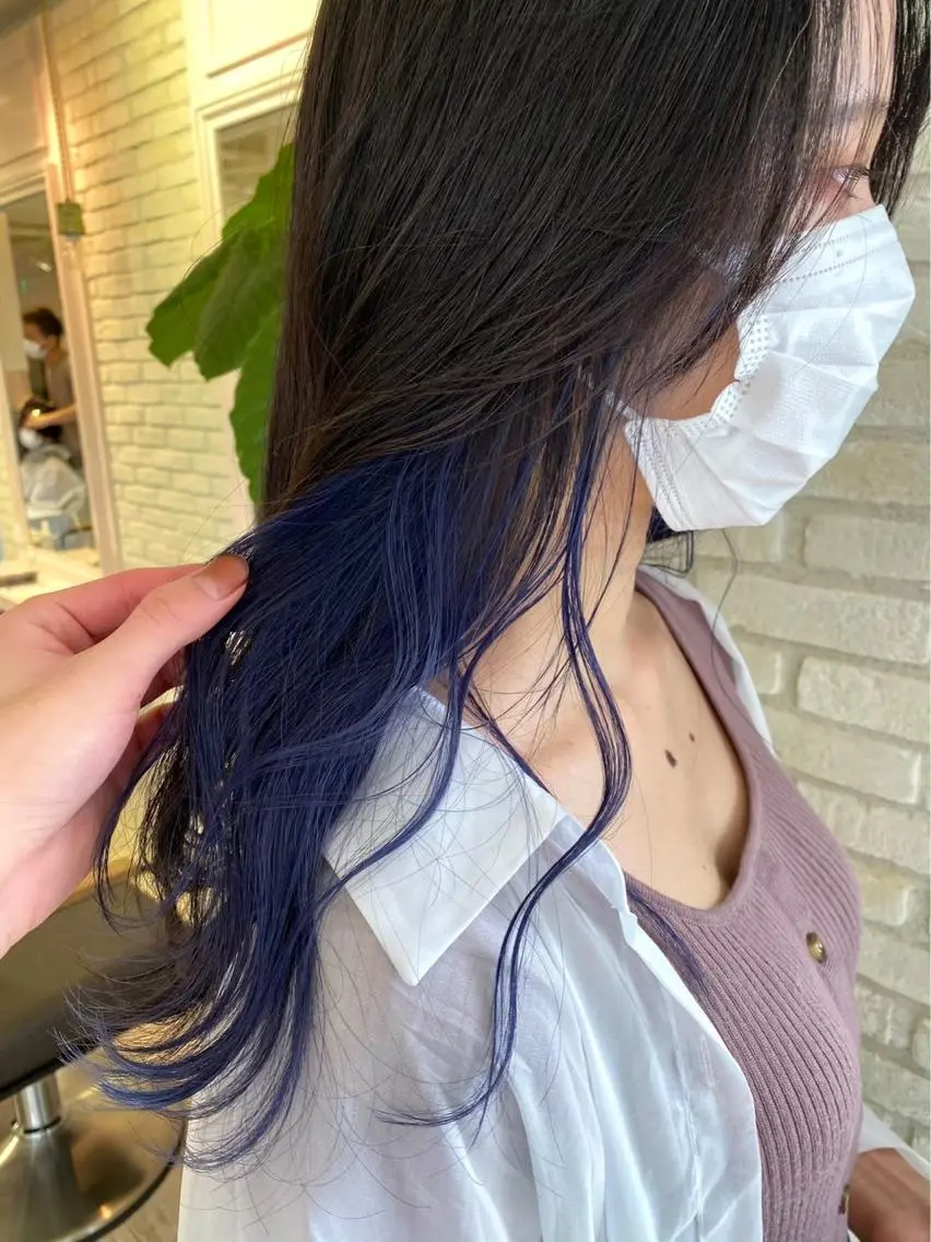 セミロング カラー ブルーカラー カット ヘアカラー トリートメント ♥️ブリーチ/ボブ/ レイヤー♥️maiのヘアスタイル
