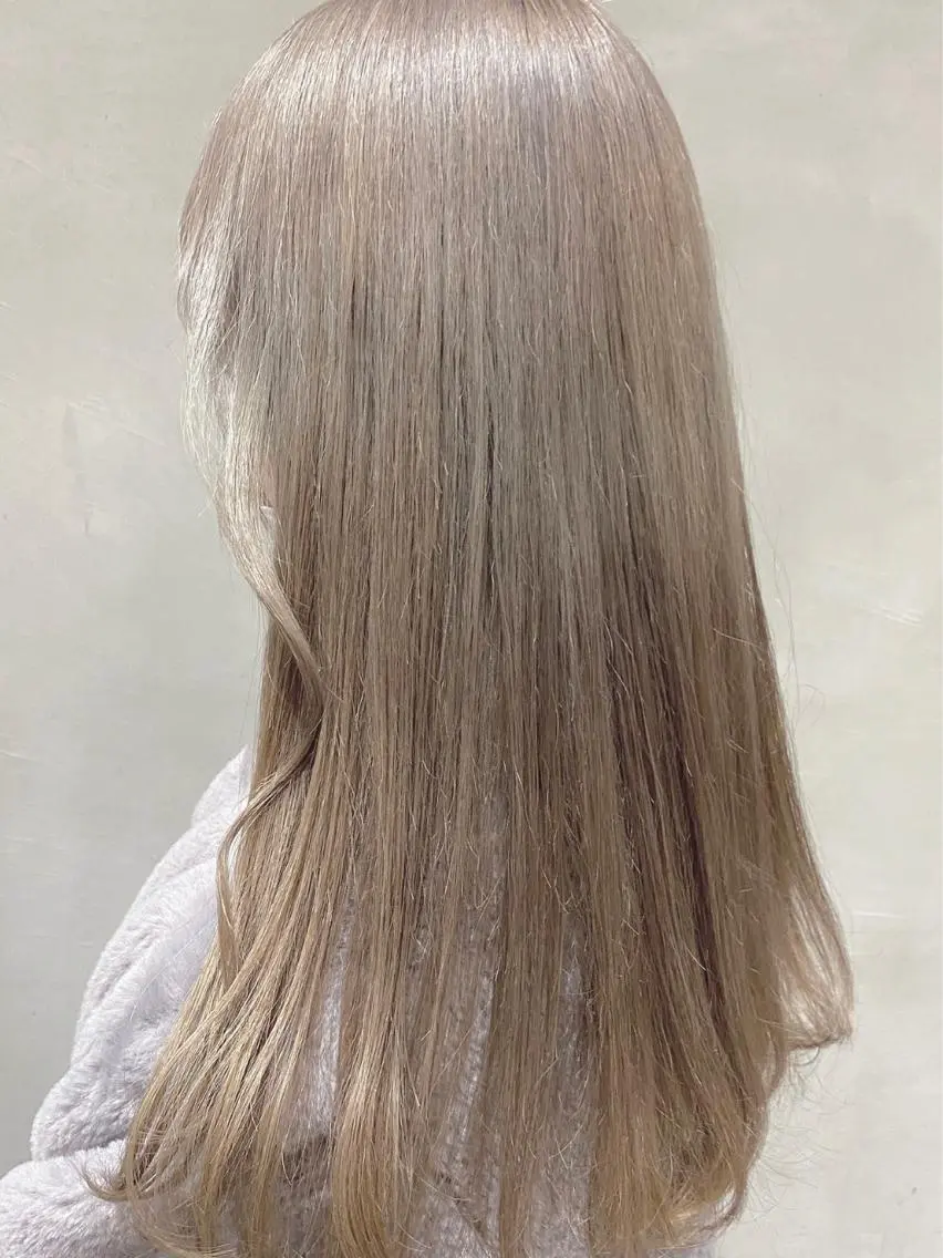セミロング カラー ブリーチ ダブルカラー グレージュ ハイトーンカラー イルミナカラー 🧡色落ちまで2度 楽しめる🧡ヨシキのヘアスタイル