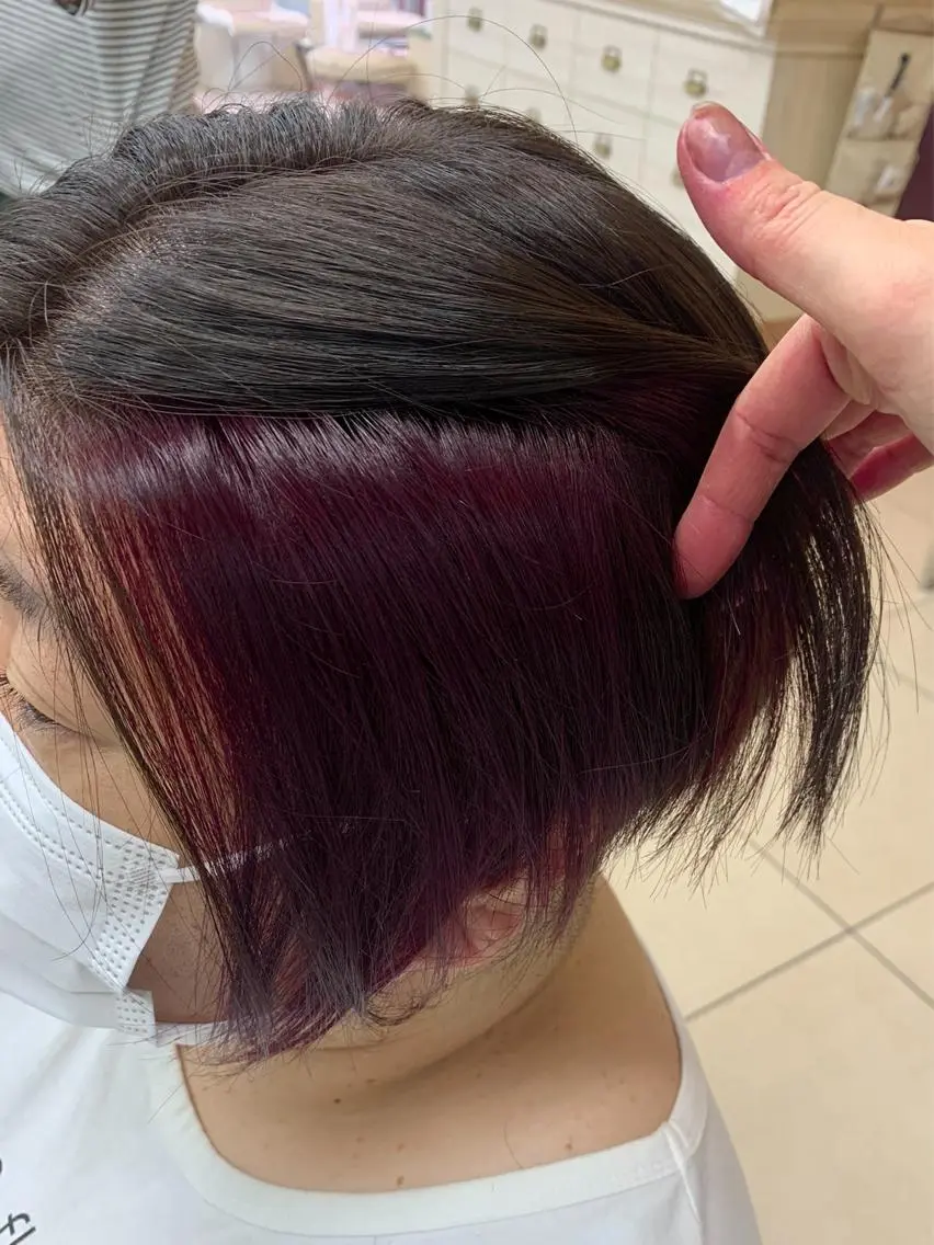 ショート カラー ブリーチ イヤリングカラー ピンクカラー ヘアカラー ✂︎レディース のメンズカット屋さんのヘアスタイル