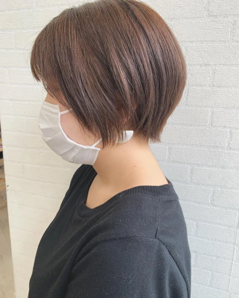 ショート カラー 切りっぱなしボブ ショートボブ ハンサムショート 丸みショート ボブ カット ヘアカラー トリートメント 初めてのショート お任せください✂️のヘアスタイル