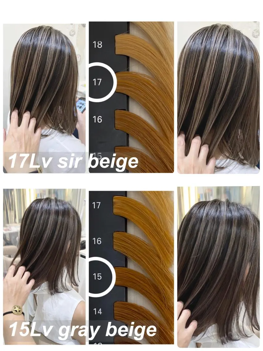 ミディアム カラー バレイヤージュ レイヤーカット カット ヘアカラー 山崎俊輔/髪質改善 /バレイヤージュのヘアスタイル