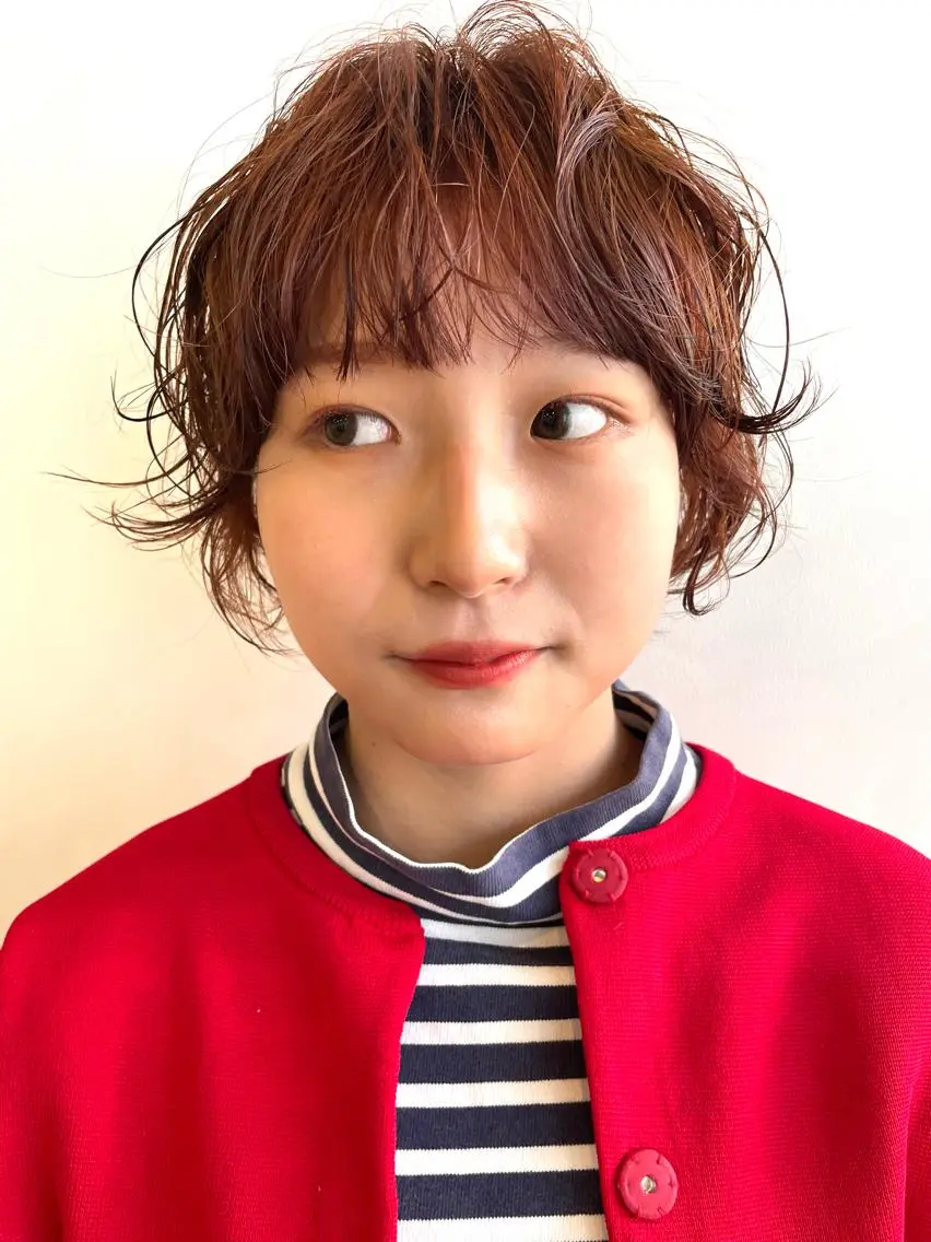 ショート カラー パーマ カット パーマ トリートメント レイヤー/似合わせ TAKUYAのヘアスタイル