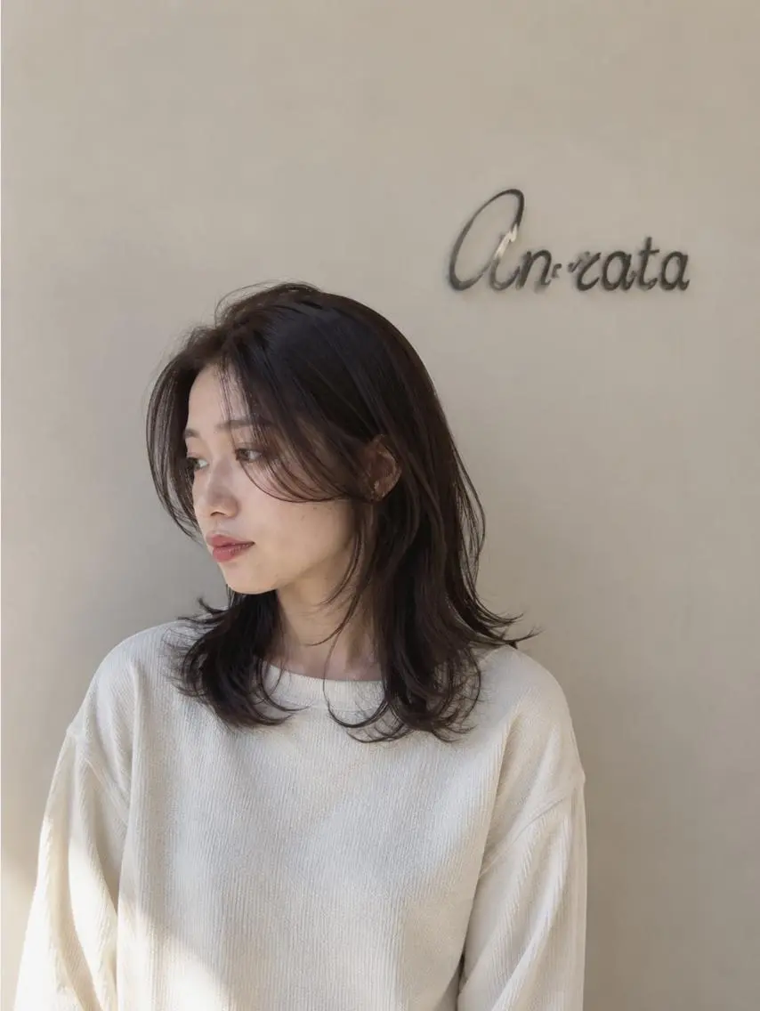 ミディアム カット ヘアカラー トリートメント an・rata/ プチプラ/和歌山市駅のヘアスタイル