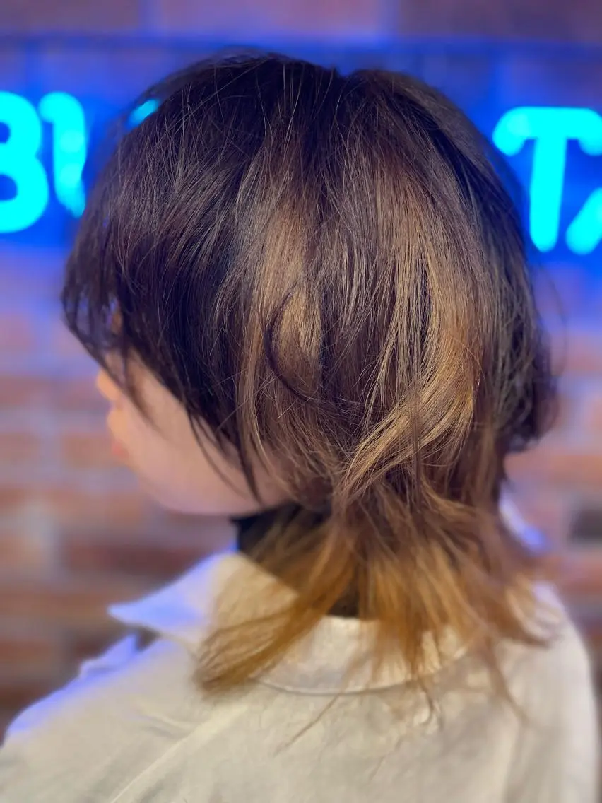ショート ハイライト 韓国風ヘア レイヤーカット ウルフカット 柴田 陽平のヘアスタイル