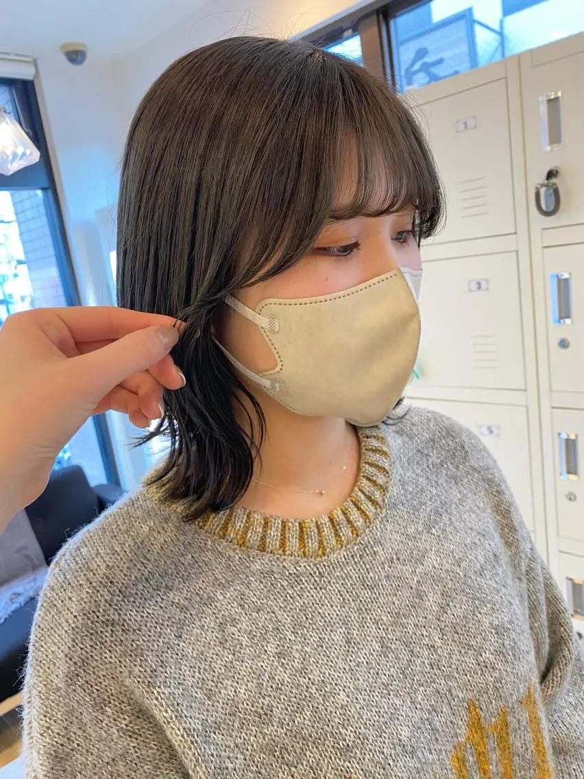 ミディアム カット ヘアカラー トリートメント 🫧顔周りカット 🫧樫村優香のヘアスタイル