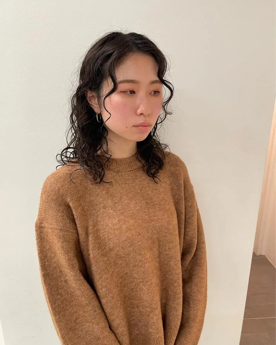 セミロング カラー パーマ キッズ カット パーマ トリートメント オトナヘア🌸 harukaのヘアスタイル