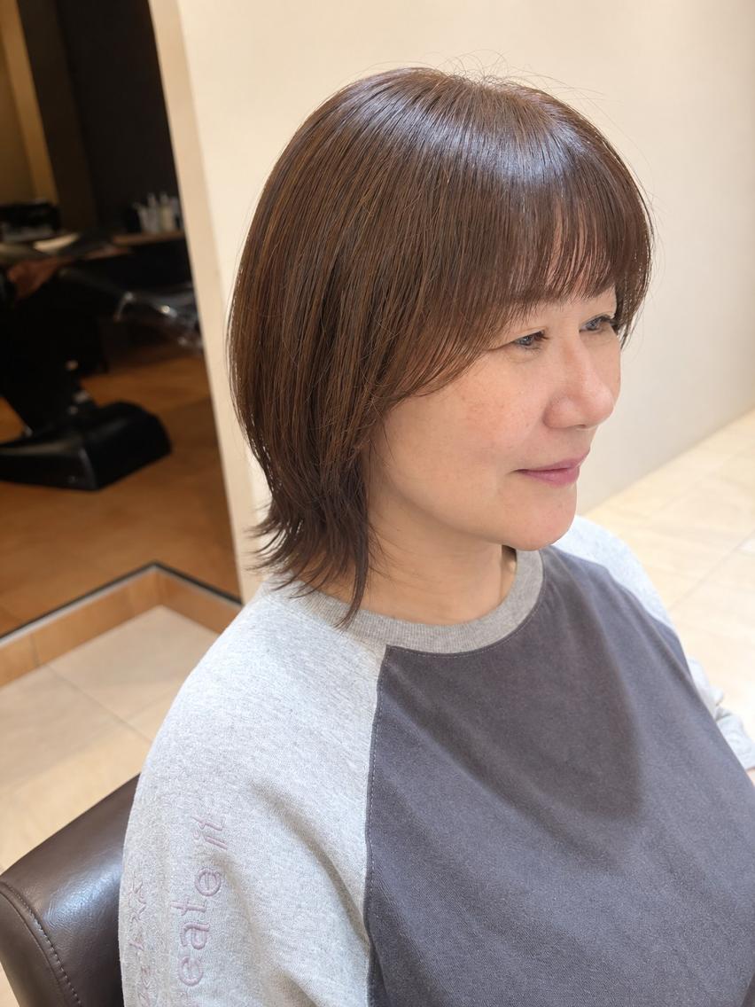 ショート カラー ショートボブ ショートレイヤー ブラウンカラー ボブ 髪質改善 カット ヘアカラー トリートメント 伊勢崎/nap hair 栗原大輔のヘアスタイル