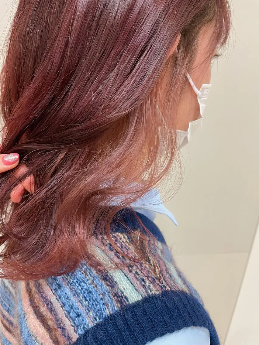 ミディアム カラー ヘアアレンジ ヘアカラー トリートメント 【Sweep】おじま のぞみのヘアスタイル