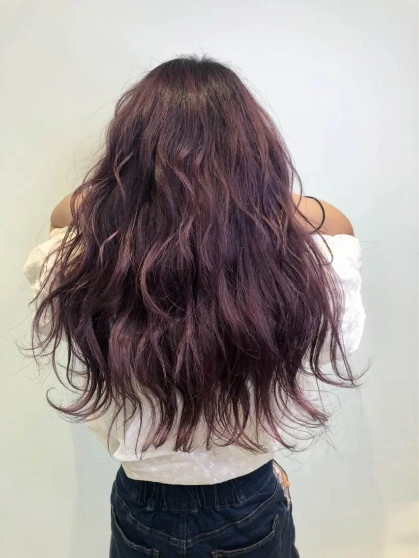ロング カラー ピンクカラー パープルカラー 寺内 紳悟のヘアスタイル