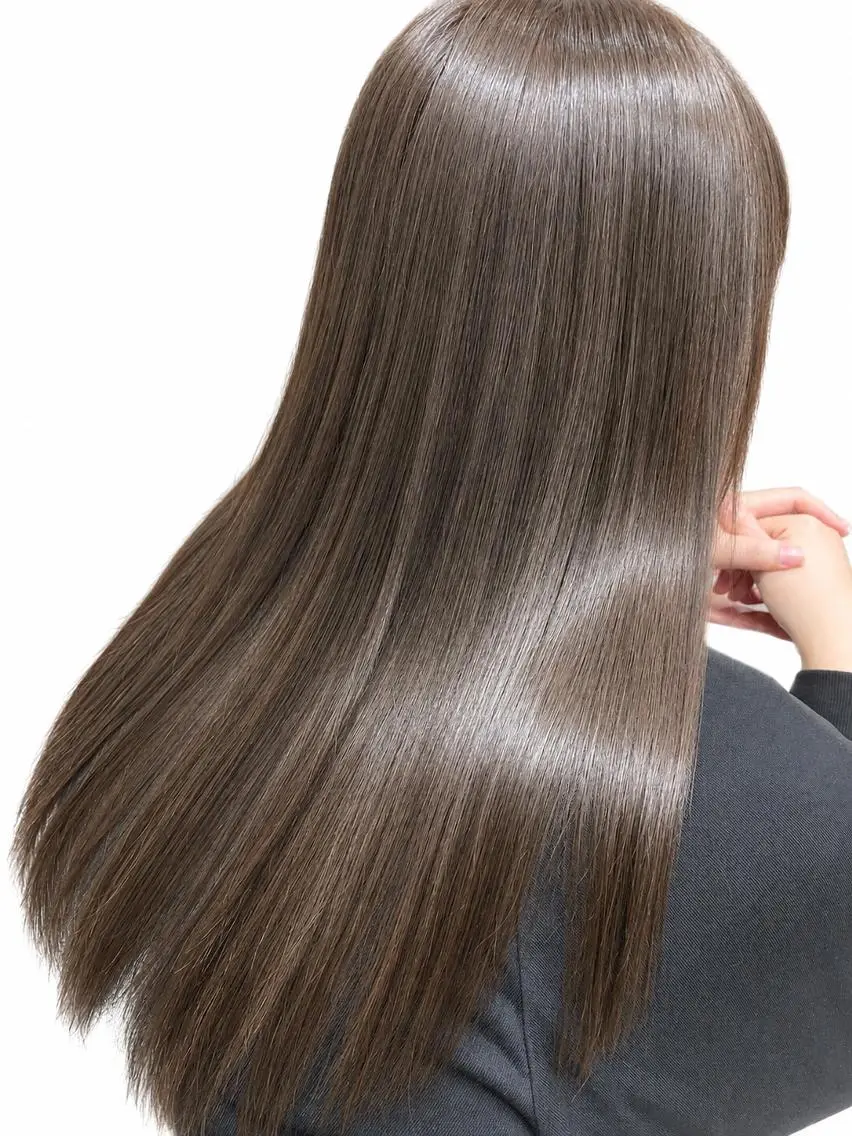 ロング カラー ブリーチ 透明感カラー グレージュ 髪質改善 トリートメント カット ヘアカラー 伊勢崎/nap hair 栗原大輔のヘアスタイル