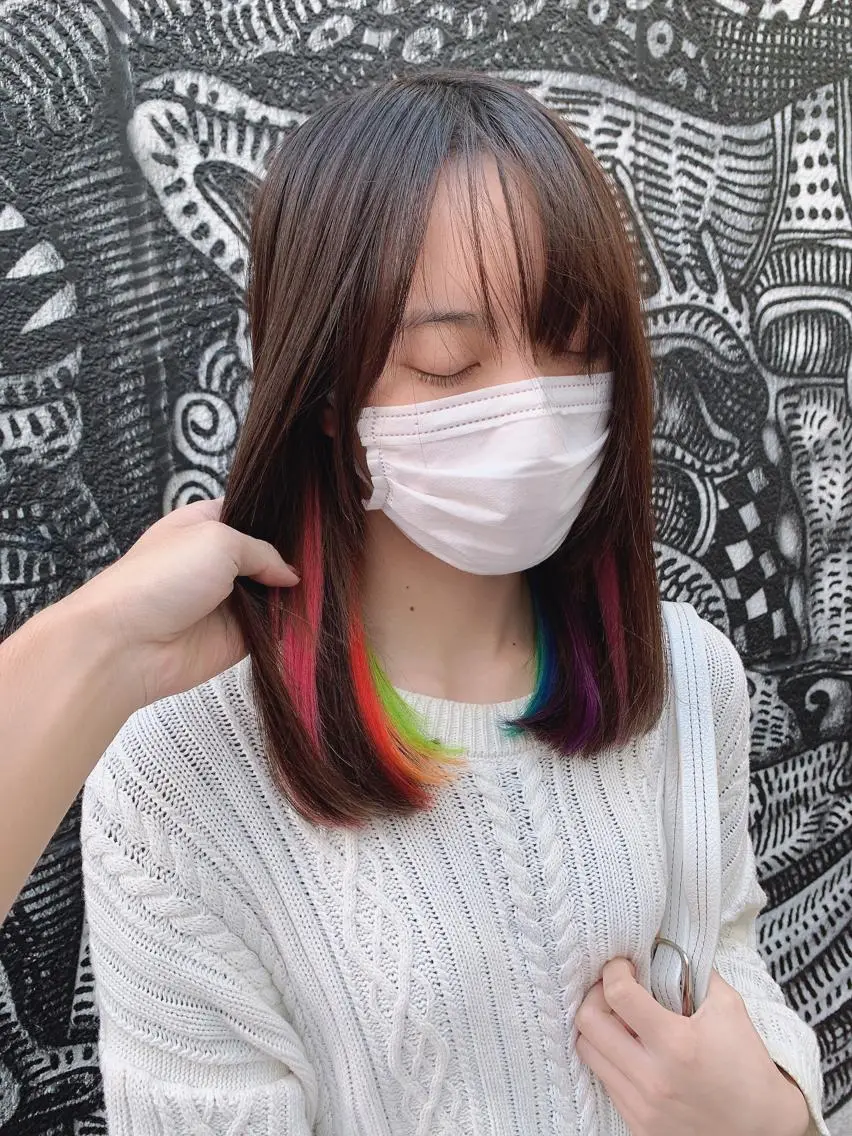 ミディアム 🌈派手髪エクステ ブレイズ🌈ひろとのヘアスタイル