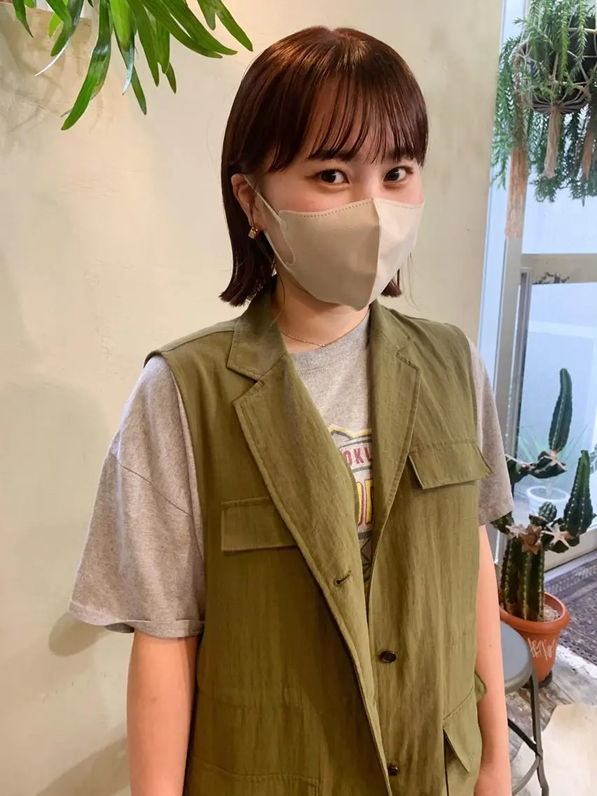 ミディアム カラー ブラウンカラー オレンジ オレンジブラウン ボブ ボブ/顔まわりカット 💫大澤奈緒美のヘアスタイル